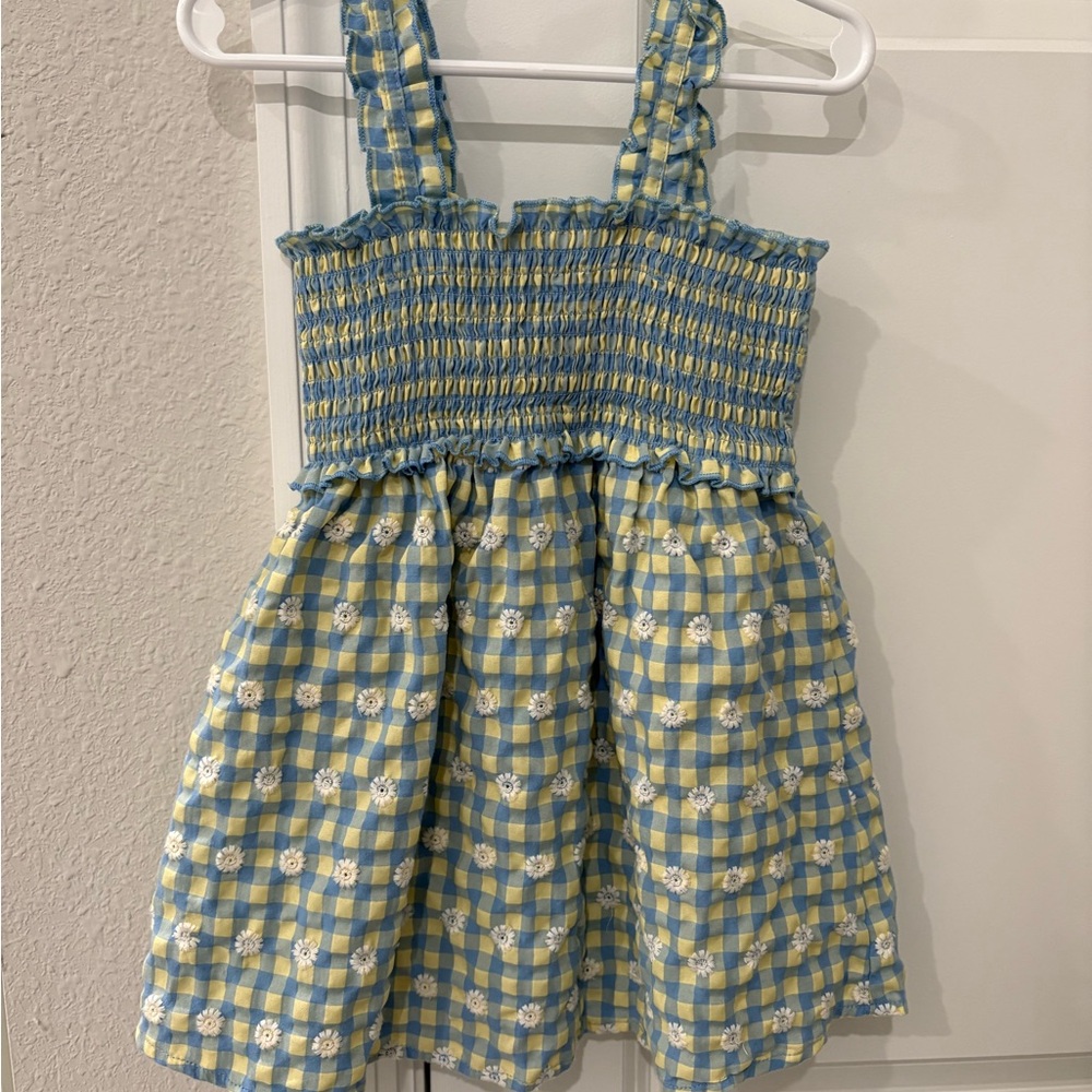 Zara Gingham Check Dress With Flowers